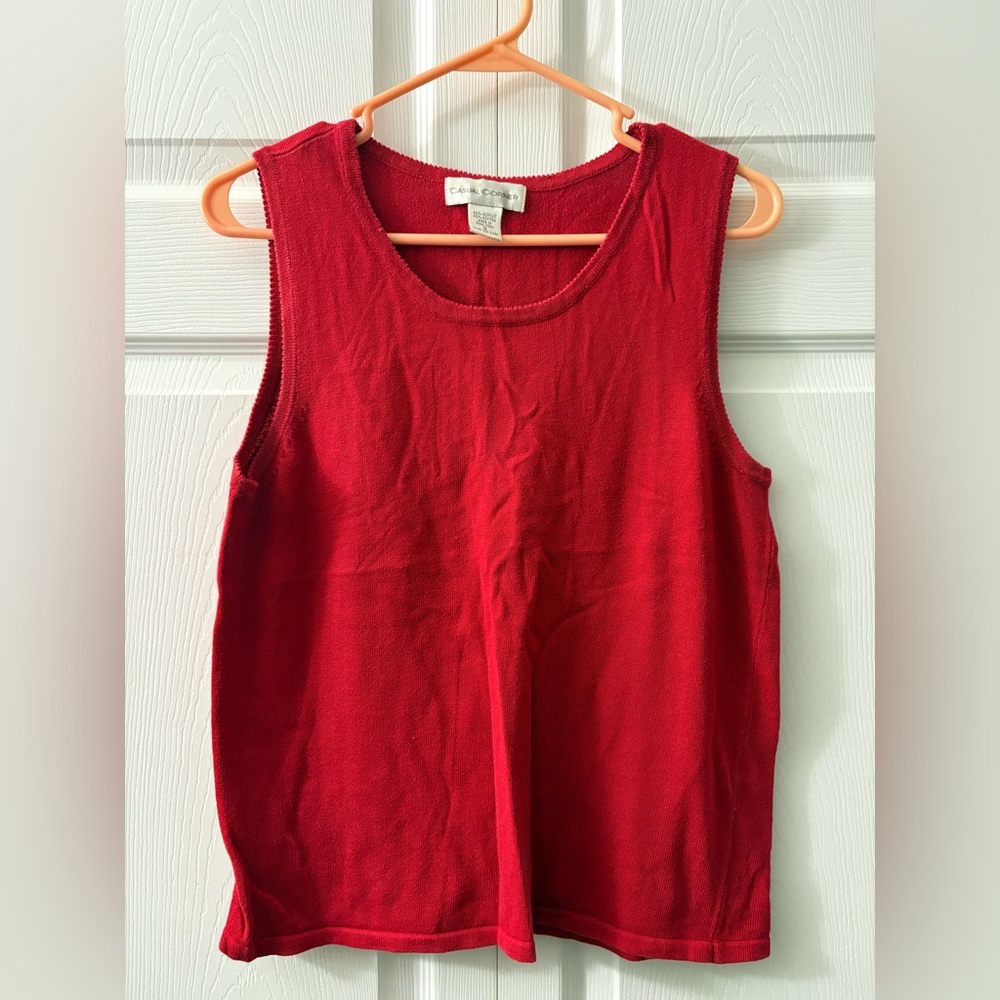 Casual Corner Red Sleeveless Tank Top